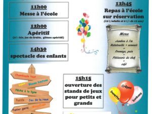 KERMESSE DE L’ECOLE NOTRE DAME LE DIMANCHE 24 JUIN