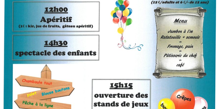 KERMESSE DE L’ECOLE NOTRE DAME LE DIMANCHE 24 JUIN