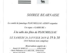 SOIREE BEARNAISE LE 26/01/2019