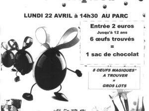 CHASSE AUX OEUFS DE PÂQUES LE 22/04