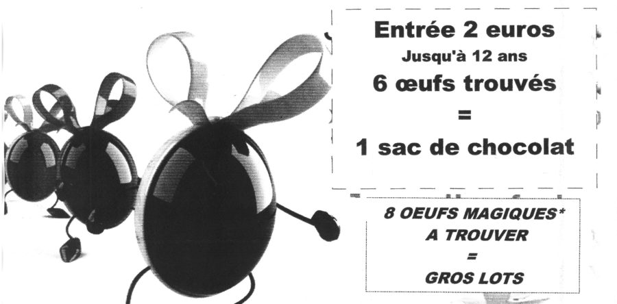 CHASSE AUX OEUFS DE PÂQUES LE 22/04