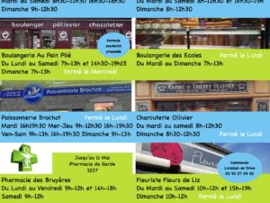 COMMERCES DE LA COMMUNE OUVERTS PENDANT LE CONFINEMENT