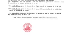 DISTRIBUTION DES MASQUES