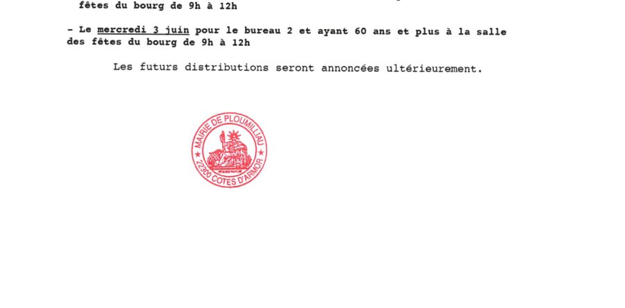 DISTRIBUTION DES MASQUES