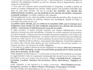 OBLIGATIONS RELATIVES AU PORT DU MASQUE DANS LES CÔTES-D’ARMOR