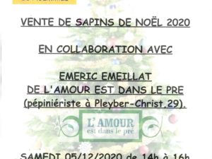 VENTE DE SAPINS LES 05-06/12/2020
