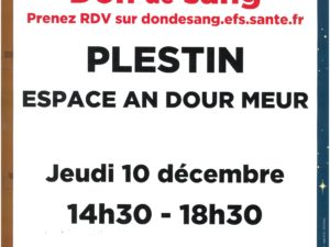 DON DU SANG LE 10/12 PLESTIN
