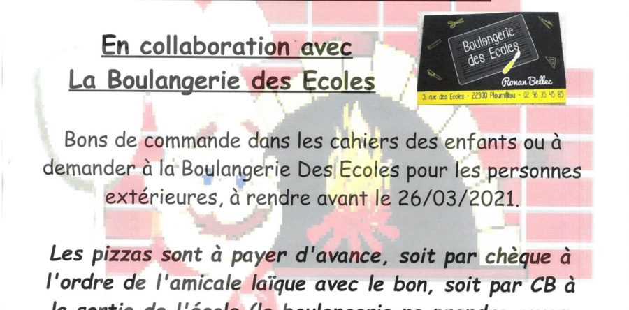 VENTE PIZZAS             Amicale Laïque Ploumilliau