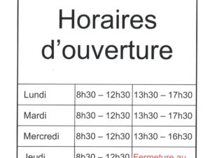 Nouveaux Horaires Mairie
